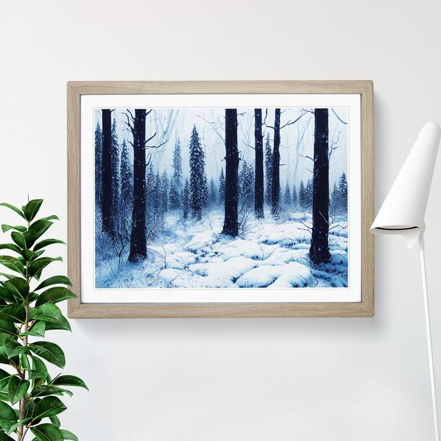 Showstopping Winter Forest - Print Alpen Home Frame Colour: Oak Framed, Size: 25cm H x 34cm W x 2cm D on Productcaster.