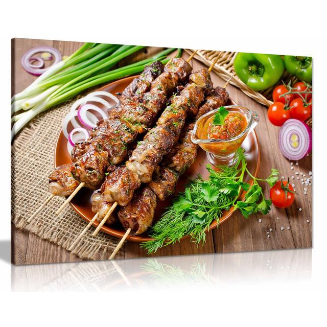 Donor Kebab Grill Turkish Restaurant Decor Kabob Food Canvas Wall Art Picture Print Home Decor 17 Stories Size: 31cm H x 46cm W on Productcaster.