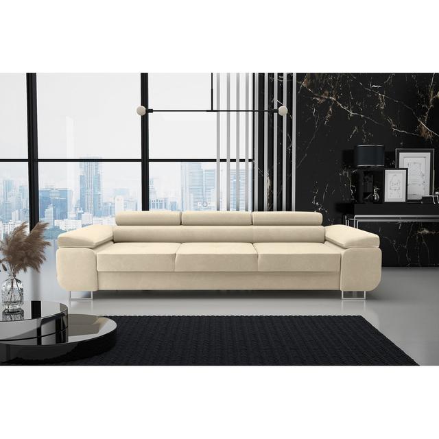 Schlafsofa Belanna Perspections Polsterfarbe: Beige, Beinfarbe: Mattschwarz on Productcaster.