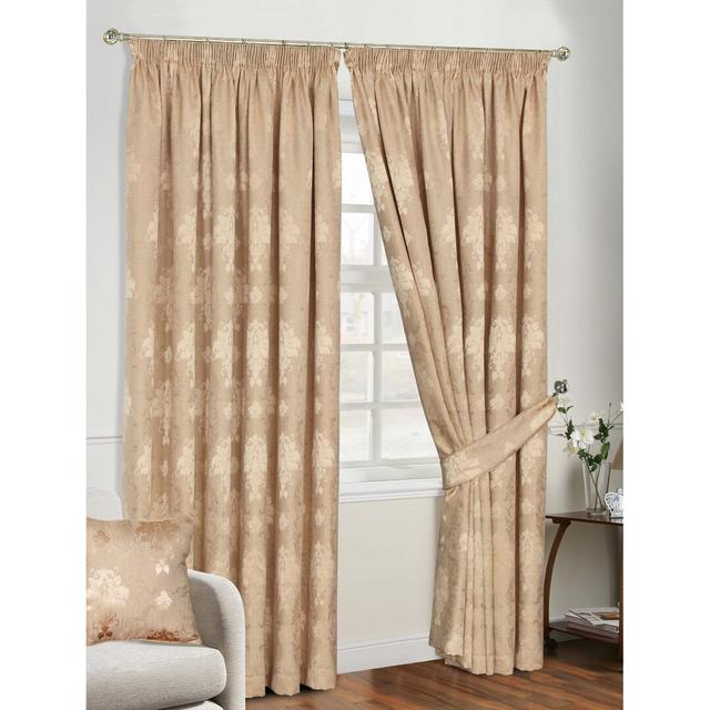 Bonita Polyester Room Darkening Pinch Pleat Curtain Pair (Set of 2) Mercer41 Colour: Gold, Panel Size: 228 W x 228 D cm on Productcaster.