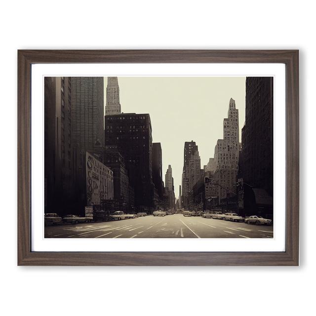 Vintage New York Skyline Vol.1 - Floater Frame Graphic Art 17 Stories Size: 34cm H x 46cm W, Frame Colour: Walnut on Productcaster.