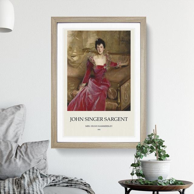 Mrs. Hugh Hammersley by John Singer Sargent - Picture Frame Painting East Urban Home Size: 65cm H x 48cm W x 2cm D, Frame Option: Oak on Productcaster.