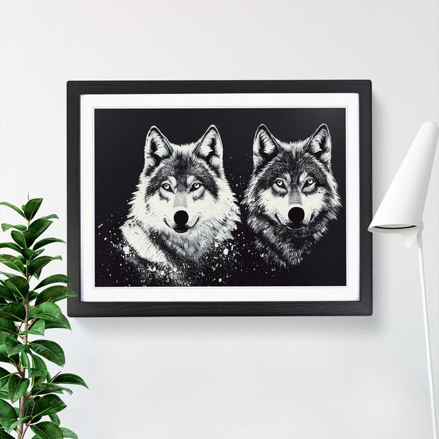 XH1022-6718X Painted Wolf Art Abstract - Single Picture Frame Print Alpen Home Frame Colour: Black, Size: 46cm H x 64cm W x 2cm D on Productcaster.