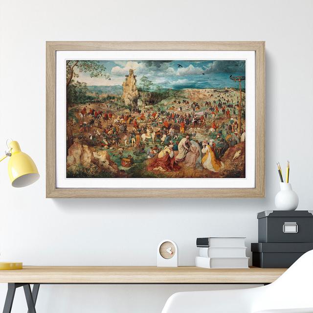 The Procession to Calvary by Pieter Bruegel the Elder - Picture Frame Painting East Urban Home Frame Option: Oak Framed, Size: 48cm H x 65cm W x 2cm D on Productcaster.