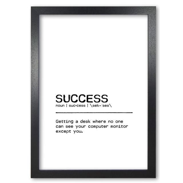 Success Desk - Print East Urban Home Size: 85 cm H x 60 cm W x 5 cm D, Format: Black Grain Frame on Productcaster.