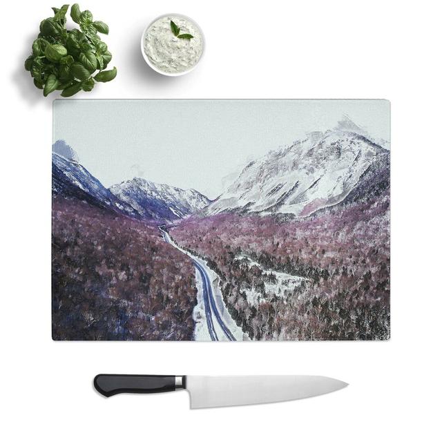 Tempered Glass The White Mountains of New Hampshire in Abstract Chopping Board East Urban Home Size: 28.5 cm W x 20 cm L on Productcaster.