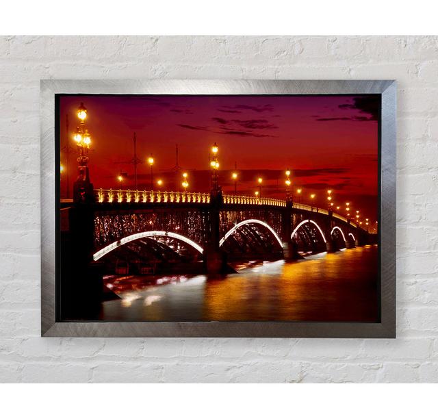 Prague Bridge Glow - Print Bright Star Size: 100cm H x 141.4cm W x 3.4cm D on Productcaster.