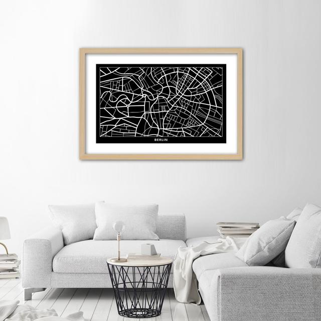 City Map Of Berlin - Single Picture Frame Print Borough Wharf Size: 70cm H x 100cm W, Frame Colour: Tan on Productcaster.