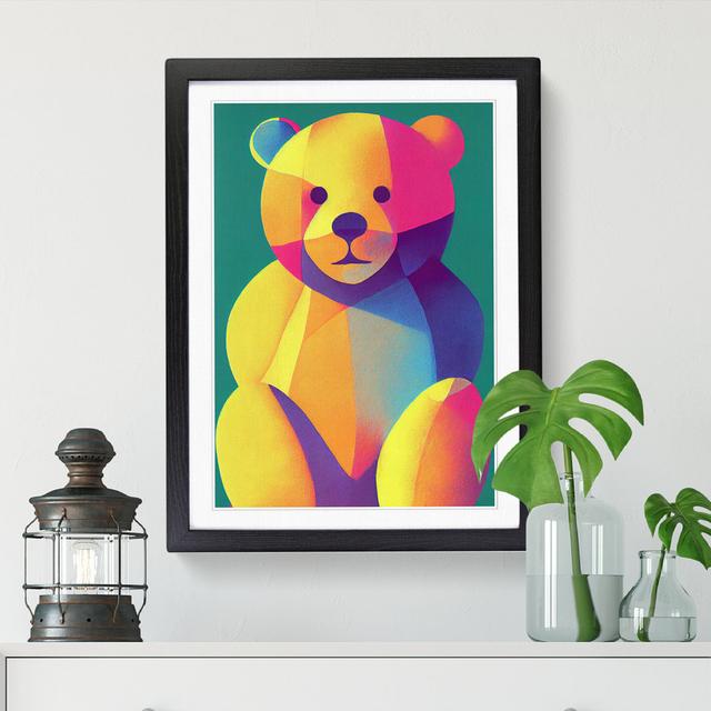 Teddy Bear Color Field - Single Picture Frame Print Harriet Bee Frame Option: Black, Size: 34cm H x 25cm W x 2cm D on Productcaster.