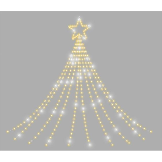 The Seasonal Aisle Waterfall 2D Christmas Tree with Warm White LEDs 16ft The Seasonal Aisle Size: 300" H x 100" W x 1" D on Productcaster.