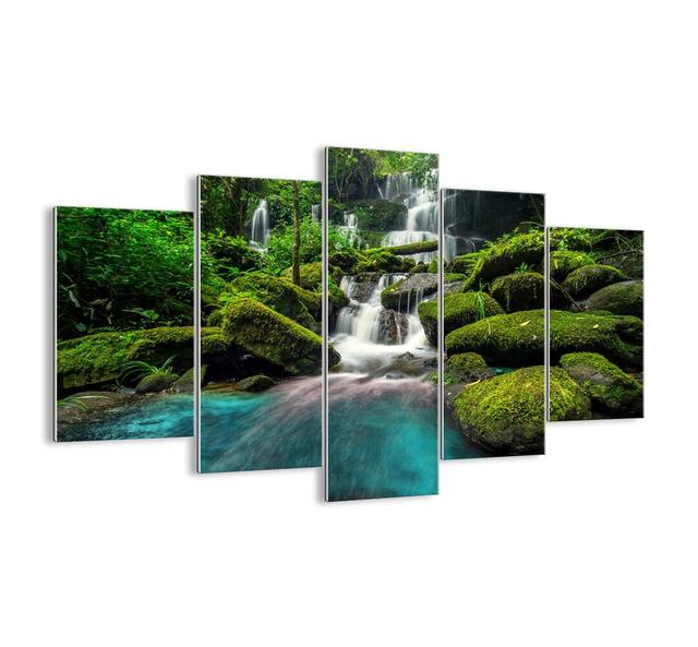 Turquoise, Sapphires and Liquid Silver - 5 Piece Unframed Photograph Print Set on Glass Union Rustic Size: 100cm H x 150cm W x 1.8cm D on Productcaster.