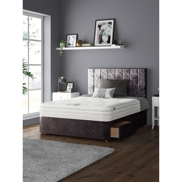 Hedley Divan Bed Base Fairmont Park Colour: Amethyst, Size: Kingsize (5'), Storage Type: 2 Foot-end Drawers on Productcaster.