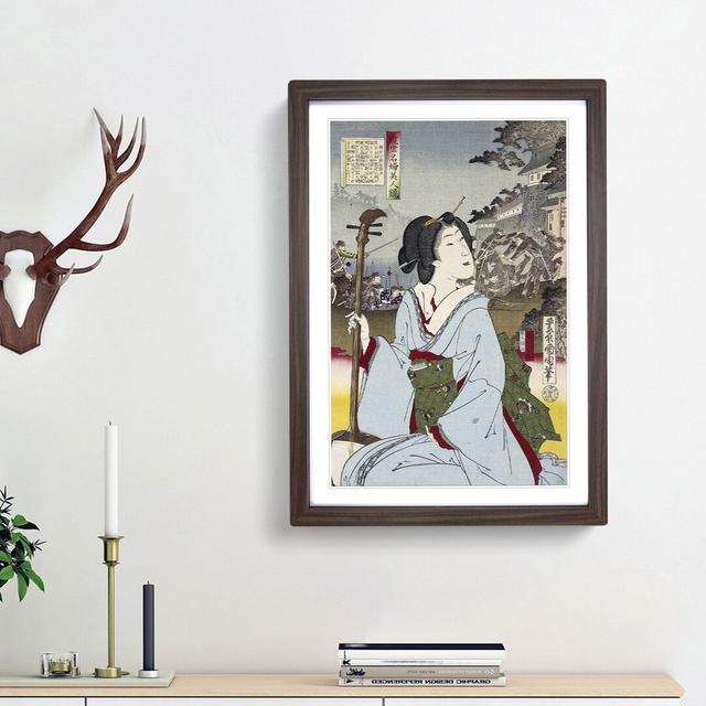 Geisha by Toyohara Kunichika - Picture Frame Painting Print East Urban Home Frame Option: Walnut Framed, Size: 48cm H x 36cm W x 2cm D on Productcaster.