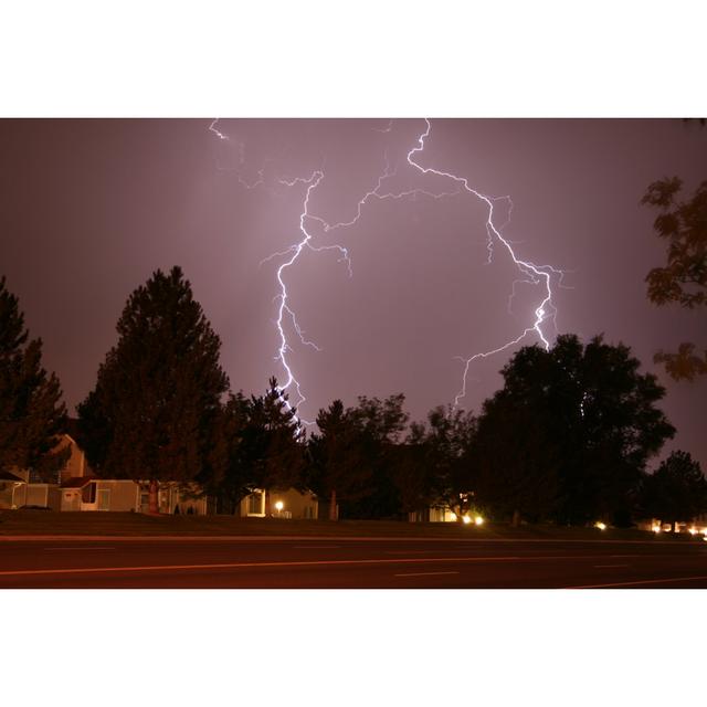 Double Lightning Strike by Heatherlg - Wrapped Canvas Photograph 17 Stories Size: 81cm H x 122cm W on Productcaster.