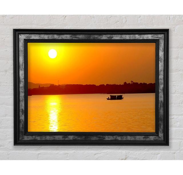 Beach Sunrise With The Fisherman - Single Picture Frame Art Prints Bright Star Size: 59.7cm H x 84.1cm W x 8cm D on Productcaster.