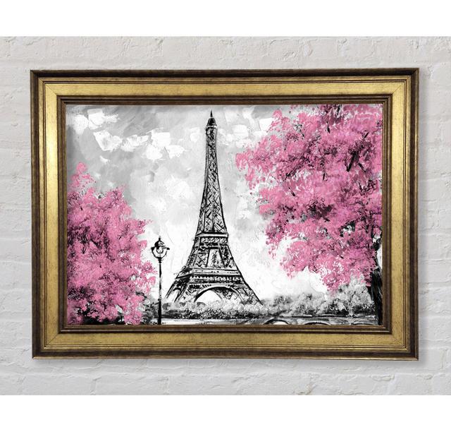 Eiffel Tower Pink Trees - Single Picture Frame Art Prints Bright Star Size: 100cm H x 141.4cm W x 8cm D on Productcaster.