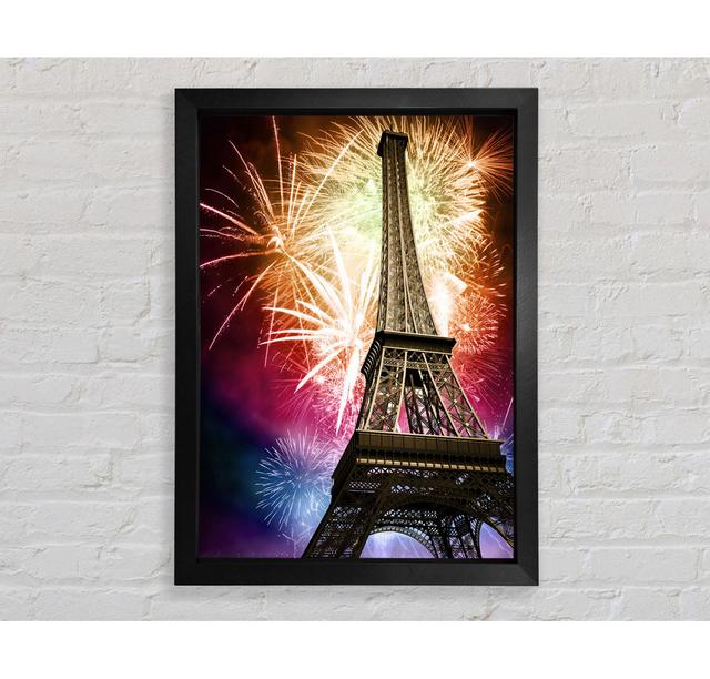 Eiffel Tower Fireworks 1 - Single Picture Frame Art Prints Bright Star Size: 84.1cm H x 59.7cm W x 3.4cm D on Productcaster.