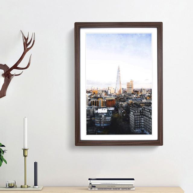 The London Skyline with the Shard - Picture Frame Painting Print East Urban Home Frame Option: Walnut Framed, Size: 87cm H x 62cm W x 2cm D on Productcaster.