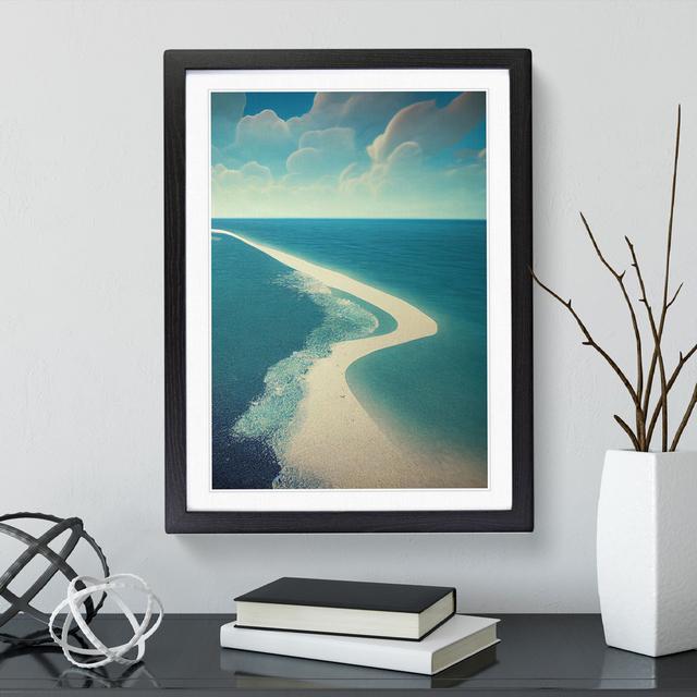 Beach Divide - Picture Frame Graphic Art House of Hampton Size: 46cm H x 34cm W x 2cm D, Frame Colour: Black Framed on Productcaster.