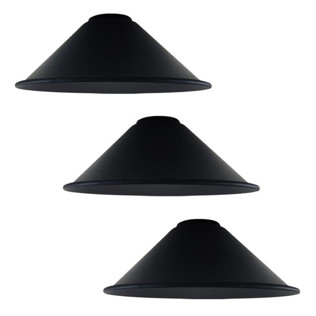 Veltri 10cm H x 22cm W Metal Cone Shape Pendant Shade ( Uno ) (Set of 3) Borough Wharf Colour: Black on Productcaster.