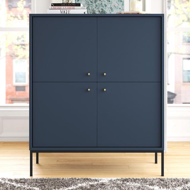 Loar 104 Cm Wide Highboard Mercury Row Colour: Navy Blue on Productcaster.