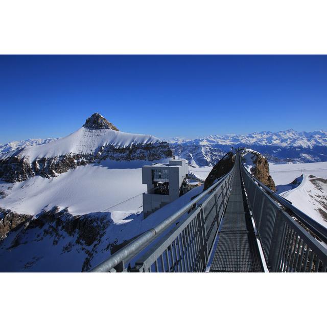 Mount Oldenhorn And Suspension Bridge - Wrapped Canvas Print Alpen Home Size: 61cm H x 91cm W on Productcaster.