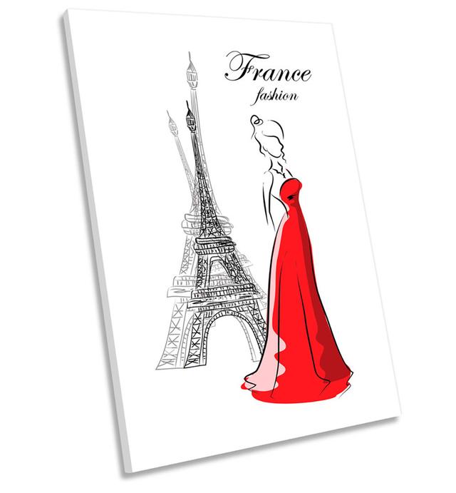 France Paris Fashion Framed CANVAS WALL ART Picture Print Maturi Size: 61cm H x 40.6cm W x 2cm D on Productcaster.