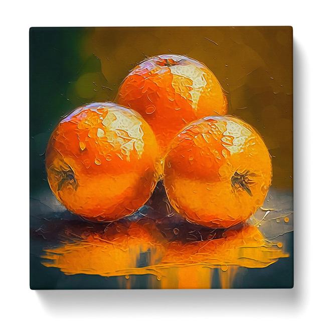 Orange Fruit Impressionism - No Frame Print Brambly Cottage Size: 35cm H x 35cm W x 3cm D on Productcaster.