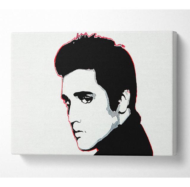 Elvis Portrait White - Print ClassicLiving Size: 35.6cm H x 50.8cm W x 10cm D on Productcaster.