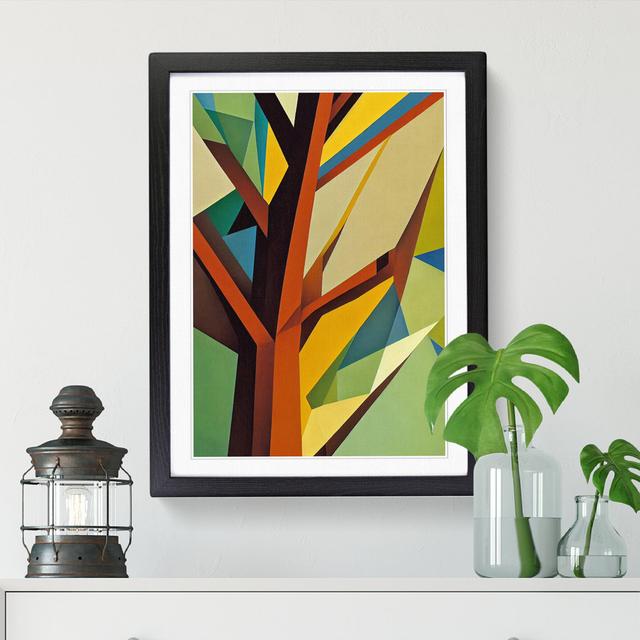 FRM-V0523-2537X Tree Abstract Block Vol.5 - Single Picture Frame Print Metro Lane Frame Option: Walnut, Size: 64cm H x 46cm W x 2cm D on Productcaster.