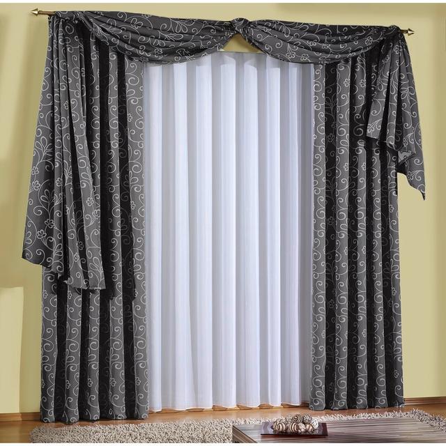 Jann Room Darkening Window Scarf Ophelia & Co. Colour: Grey/Brown/Blue, Size: 135cm L x 500cm W on Productcaster.