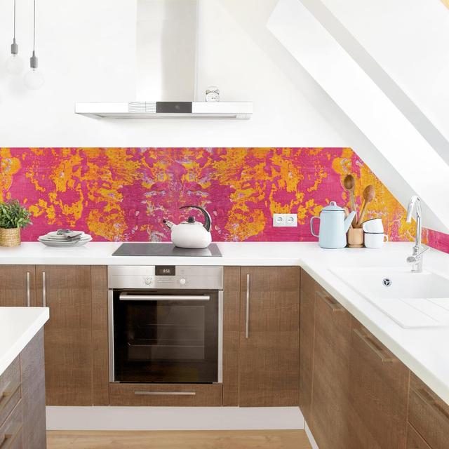 Aristomache PVC Tile in Orange/Pink Bloomsbury Market Size: 70cm x 300cm, Material: Smart on Productcaster.