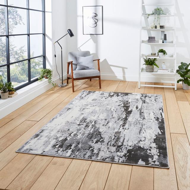 Apollo area rug Machine Woven Rectangle Grey Borough Wharf Rug Size: Rectangle 200cm x 290cm on Productcaster.