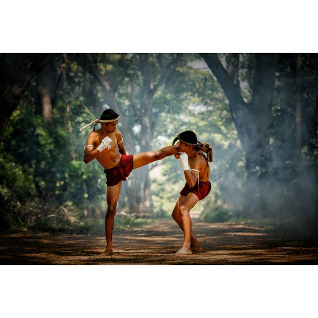 Muay Thai or Thai Boxing at Thailand - Wrapped Canvas Photograph 17 Stories Size: 81cm H x 122cm W x 3.8cm D on Productcaster.