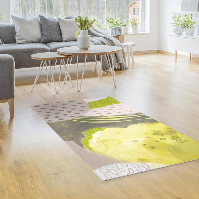 Elem Power Loomed Yellow/Grey Rug Canora Grey Rug Size: Rectangle 90 x 180cm on Productcaster.