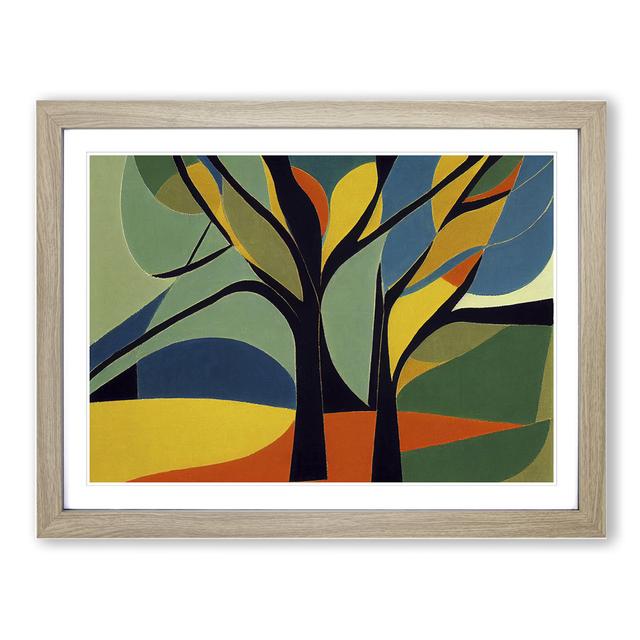 Awesome Abstract Trees - Picture Frame Graphic Art Marlow Home Co. Frame Colour: Oak, Size: 34cm H x 46cm W x 2cm D on Productcaster.