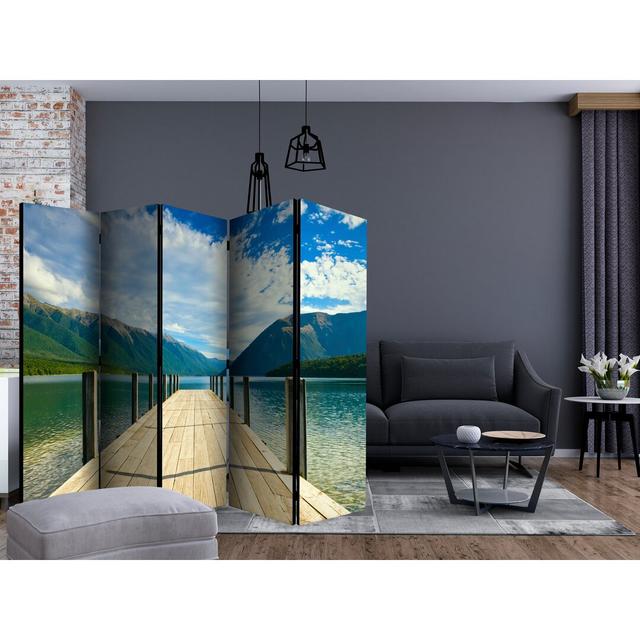 Castillo 225cm W x 172cm H 5 - Panel Solid Wood Folding Room Divider Union Rustic on Productcaster.