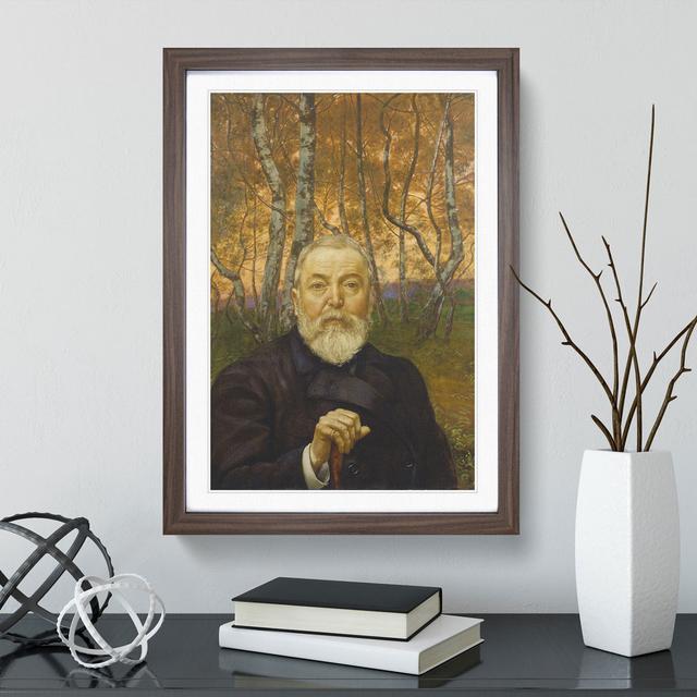 Self-Portrait in a Birch Grove by Hans Thoma - Picture Frame Painting East Urban Home Size: 65cm H x 48cm W x 2cm D, Frame Option: Walnut Framed on Productcaster.