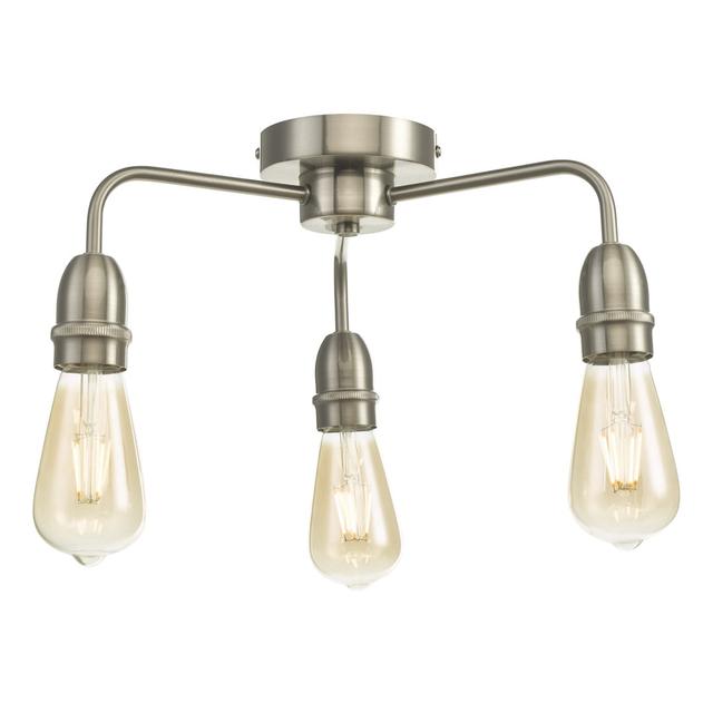 Luyster 3-Light 38cm Semi Flush Mount Williston Forge Fixture Finish: Satin Chrome on Productcaster.