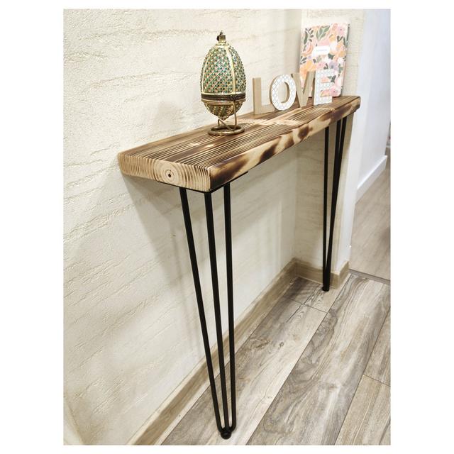 Lagenia Console Table 17 Stories Size: 106 H x 110 W x 22.5cm D, Table Top Colour: Burnt on Productcaster.