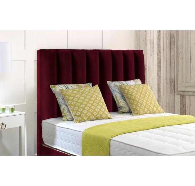 Winnie Upholstered Headboard Canora Grey Colour: Claret, Size: Small Single (2'6) on Productcaster.