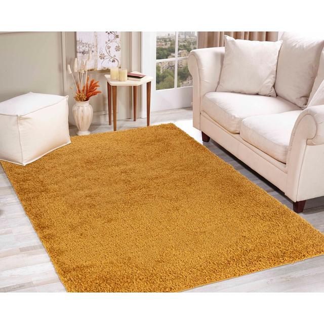 Eggar Gold Shaggy Rug Hashtag Home Rug Size: Rectangle 120 x 170cm on Productcaster.