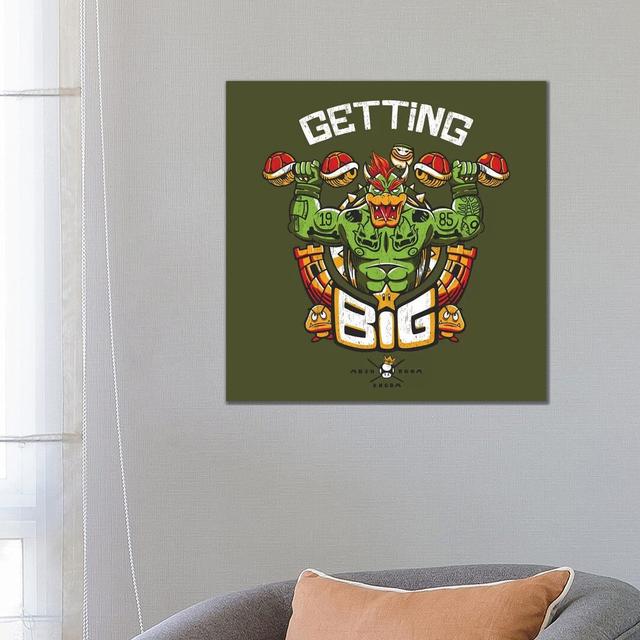 Getting Big Green Bowser Happy Larry Format: Wrapped Canvas, Size: 66.04cm H x 66.04cm W x 1.91cm D on Productcaster.