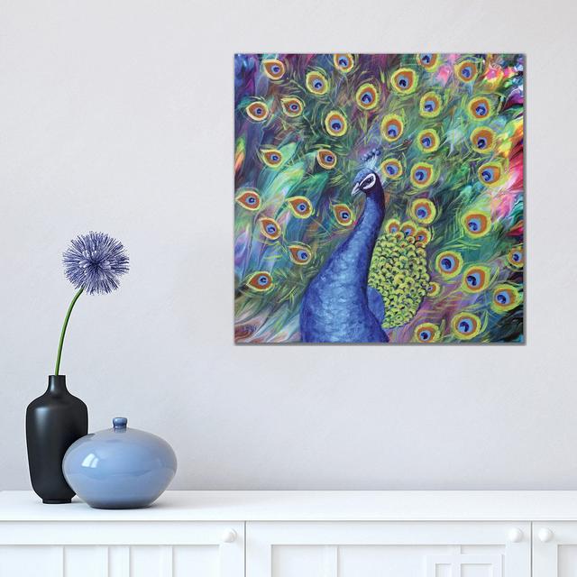 Peacock by Laura Iverson - Wrapped Canvas Painting Latitude Vive Size: 45.72cm H x 45.72cm W x 1.905cm D on Productcaster.