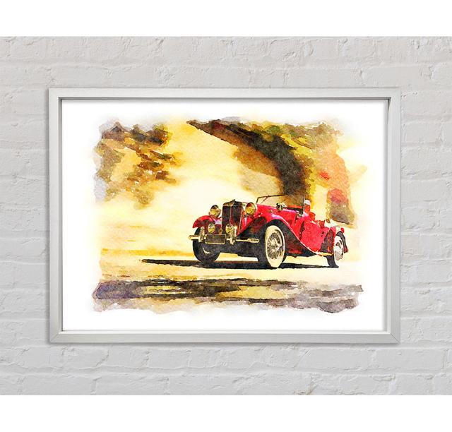 Vintage Car On The Beach - Print Bright Star Size: 100cm H x 141.4cm W x 3.3cm D on Productcaster.