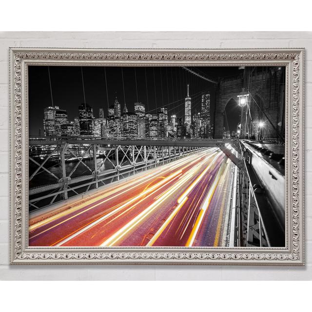 Speed Of Light On Brooklyn Bridge 2 - Single Picture Frame Art Prints Bright Star Size: 59.7cm H x 84.1cm W x 3cm D on Productcaster.