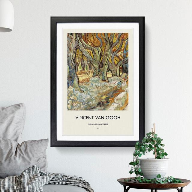 The Large Plane Trees by Vincent Van Gogh - Picture Frame Painting East Urban Home Size: 36cm H x 27cm W x 2cm D, Frame Option: Black Framed on Productcaster.