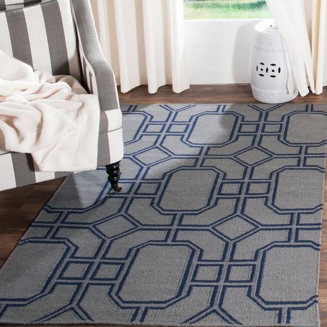 Normal Hand Woven Wool Grey/Blue Rug Corrigan Studio Rug Size: Rectangle 152 x 243cm on Productcaster.