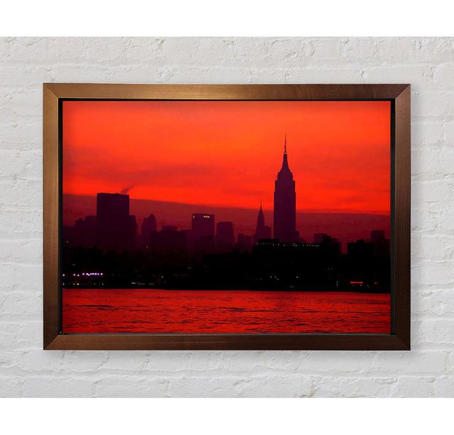 Empire State Red City - Single Picture Frame Art Prints Ebern Designs Size: 42cm H x 59.7cm W on Productcaster.