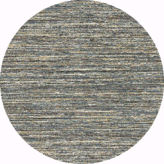 Brackley No Pattern Machine Woven Blue Area Rug Fernleaf Rug Size: Round 200cm on Productcaster.